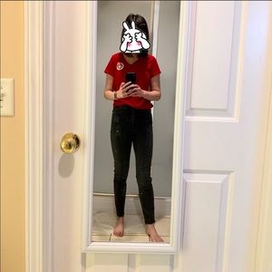 H&M straight high-rise ankle jeans